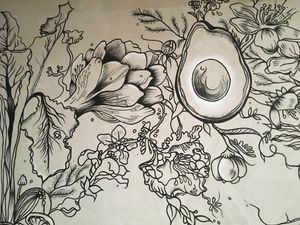 Veg bar wall at Veg Bar in North Hobart