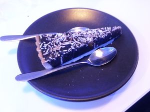 Chocolate tart at Veg Bar Hobart at Veg Bar in North Hobart