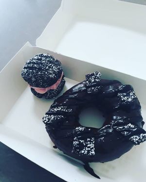 Melting moment and chocolate donut at Veg Bar in North Hobart