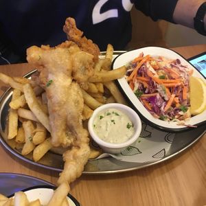 Fish n chips  at Veg Bar in North Hobart