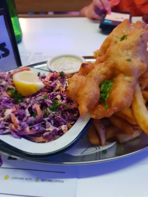 'Fish' and chips at Veg Bar in North Hobart