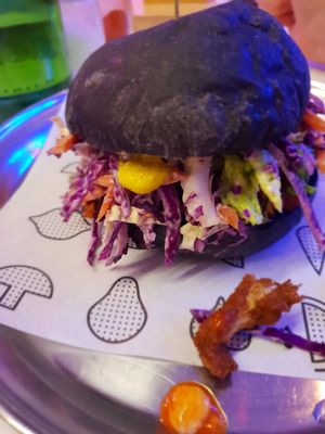 Yummy burger at Veg Bar in North Hobart