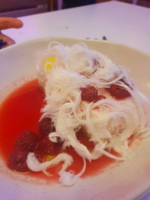 Vegan lemon cheesecake with berries at Veg Bar in North Hobart