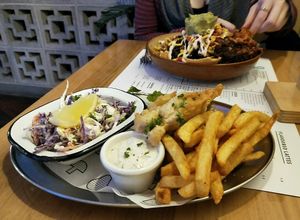 Fish & Chips at Veg Bar in North Hobart