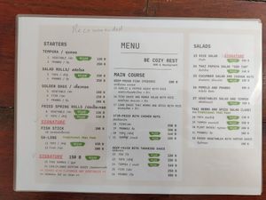 Menu at Be Cosy Rest formerly Blue Lagoon - Maybe closed in Koh Chang