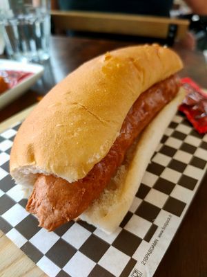 Frankfurt with Beyond sausage at No T'ho Perdis in Tossa De Mar