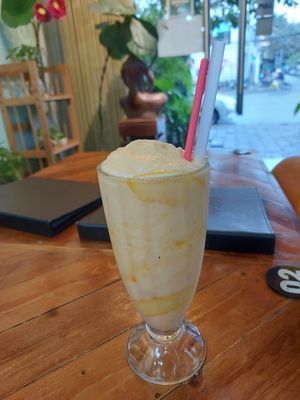 Peach smoothie #Veganuary at Ans Vegetarian Cuisine  in Da Nang