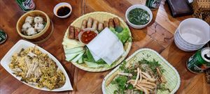 Spring rolls, rice and dumplins at Ans Vegetarian Cuisine  in Da Nang