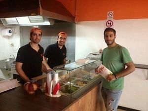 At the counter at Ali Baba in Padua