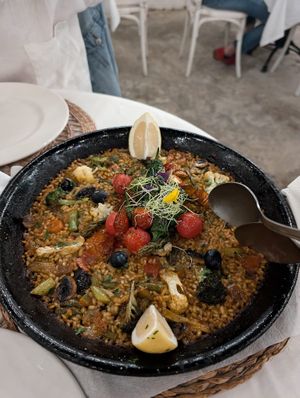 Vegan paella   at Zarzales in Mallorca