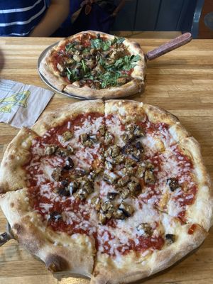 Vegan cheese and tempeh  at Mellow Mushroom in Charlottesville