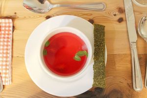 Vegan Tomato Consomme at Green & Vegan - Pop-Up in Cape Town