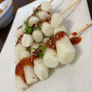 Dduk kochi which is a Korean street food technically but great appetizer! Rice cake slightly fried with spicy sauce! Love it!!  at Hi Tofu in Temecula