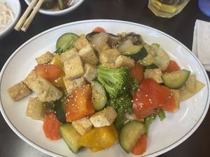 The veggie tofu teriyaki stir fry  at Hi Tofu in Temecula