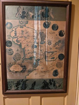 Middle earth map at Hobbit Cafe in Houston