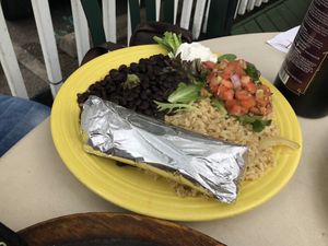 Plate 2 of portabello fajitas  at Hobbit Cafe in Houston