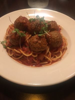 Vegan Spaghetti and Meatballs at Tony and Nick's Italian Kitchen in Ellenville
