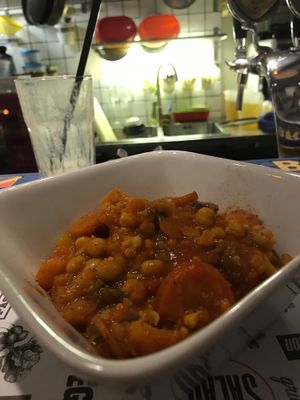 Chickpea stew with brown rice at Marta's Veggie Fusion in Split