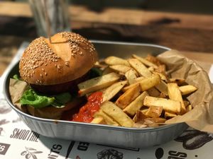Beet Burger! at Marta's Veggie Fusion in Split