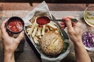 Beet Burger Bun at Marta's Veggie Fusion in Split