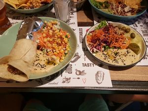 Amazing!!! Falafel Wrap and Hummus plate :D at Marta's Veggie Fusion in Split