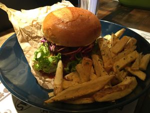 Black bean burger at Marta's Veggie Fusion in Split