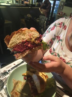 Beetroot burger  at Marta's Veggie Fusion in Split