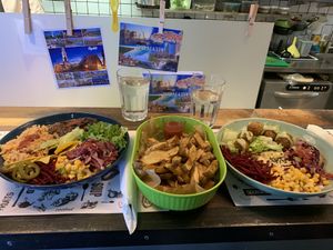 Burrito and Falafel bowl at Marta's Veggie Fusion in Split