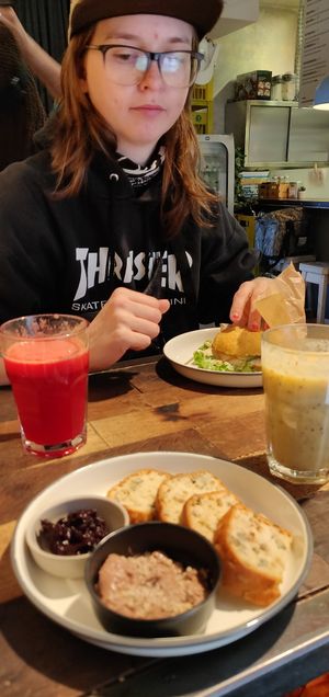 The dip breakfast and smoothies at Marta's Veggie Fusion in Split