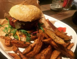 Beetroot burger  at Marta's Veggie Fusion in Split