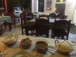 our main's at Jaipur Palace in Santorini