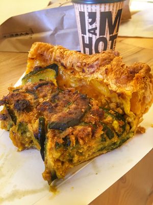 Vegan quiche  at D'Monica in Barcelona