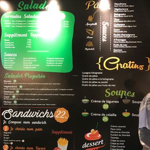 wall menu at Vert Midi in Marrakech