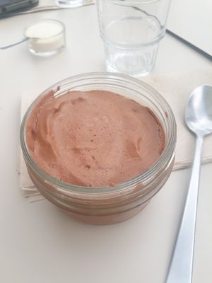 Chocolate mousse at Totum Cantine Bio in Nantes