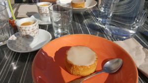 Gâteau Nantais (très yummy) at Totum Cantine Bio in Nantes