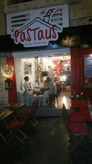 Outside looking in at Pastaus in Valletta