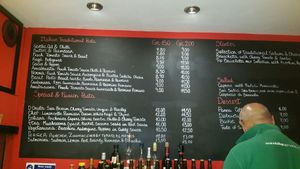 The menu board at Pastaus in Valletta