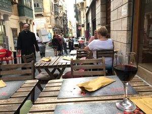 Loved sitting outside  at Pastaus in Valletta