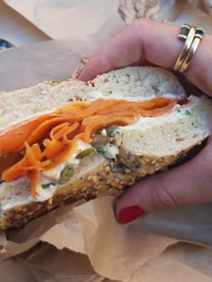Edith bagel at Orchard Grocer in New York City
