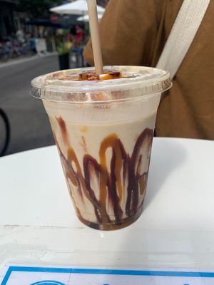 caramel choco pb shake at Orchard Grocer in New York City