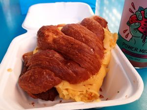 Breakfast croissant at Orchard Grocer in New York City