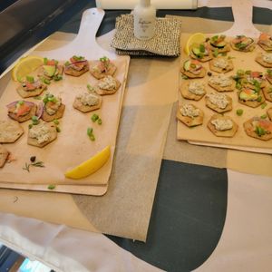 Whitefish samples with @greenpoint.vegan at Orchard Grocer in New York City