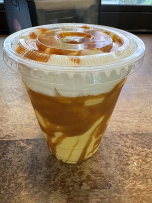 Caramel pumpkin milkshake  at Orchard Grocer in New York City