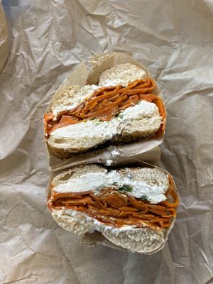 lox bagel  at Orchard Grocer in New York City