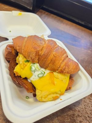 The Miles breakfast sandwich is very filling. at Orchard Grocer in New York City