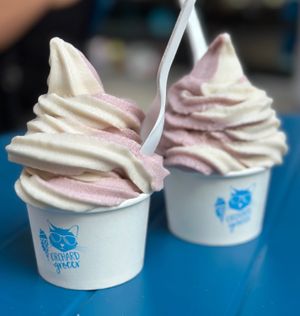 strawberry swirl soft serve at Orchard Grocer in New York City