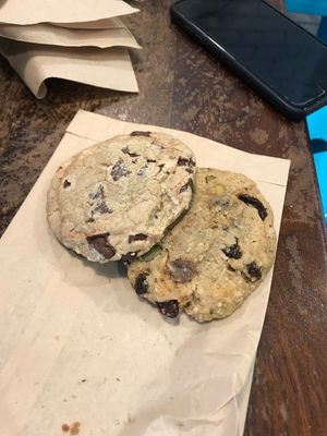 Choc chip cookie and morning glory cookie - both gluten free at Orchard Grocer in New York City