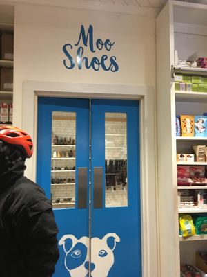 Moo Shoes access on the grocery store  at Orchard Grocer in New York City