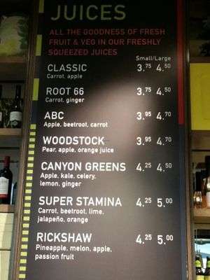 juice offerings at LHR - WonderTree - T2 in West London