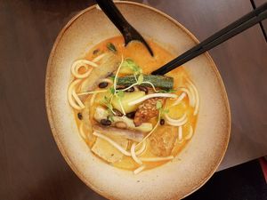 Soy milk curry laksa at BMS Organics - MyTown Shopping Centre in Kuala Lumpur